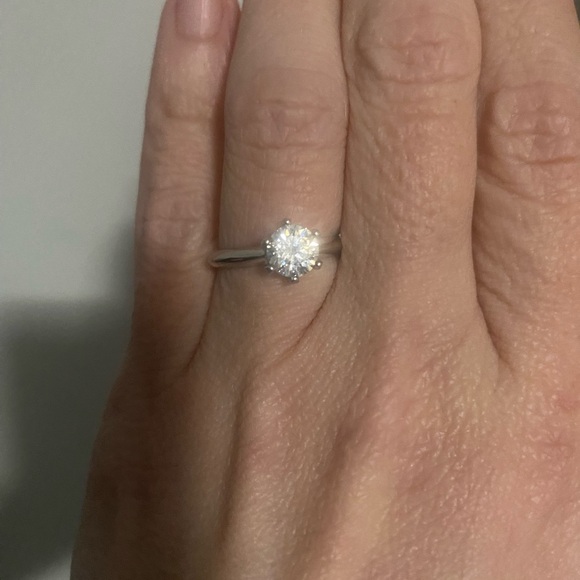 Classic Solitaire Engagement Ring in Silver with CZ Stone - Picture 4 of 5